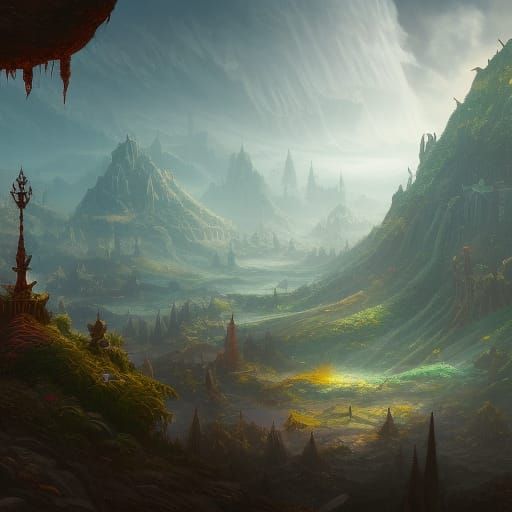 Fantastical Matte Painting in Deep Color