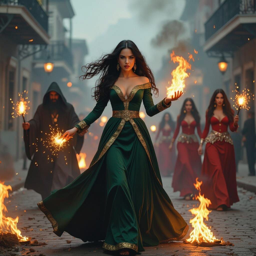 Witch Causes Destruction in New Orleans, Dark Mystical Style