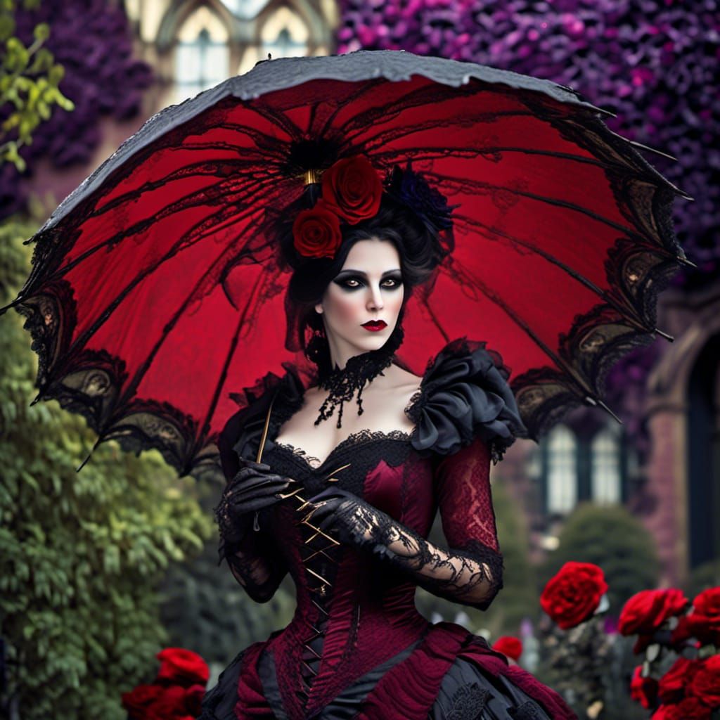 Victorian Vampire in Gothic Garden