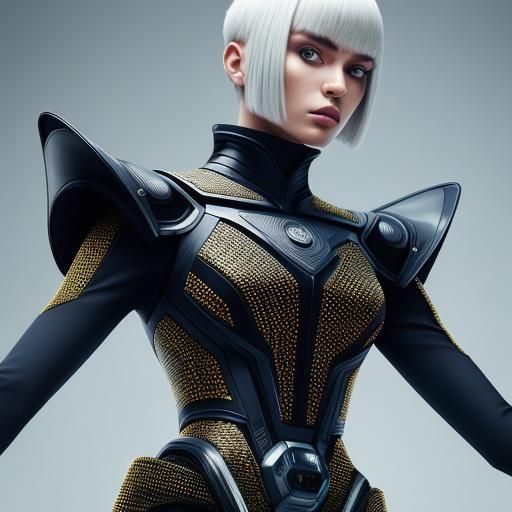 Futuristic Fashion Model Portrait in 2050