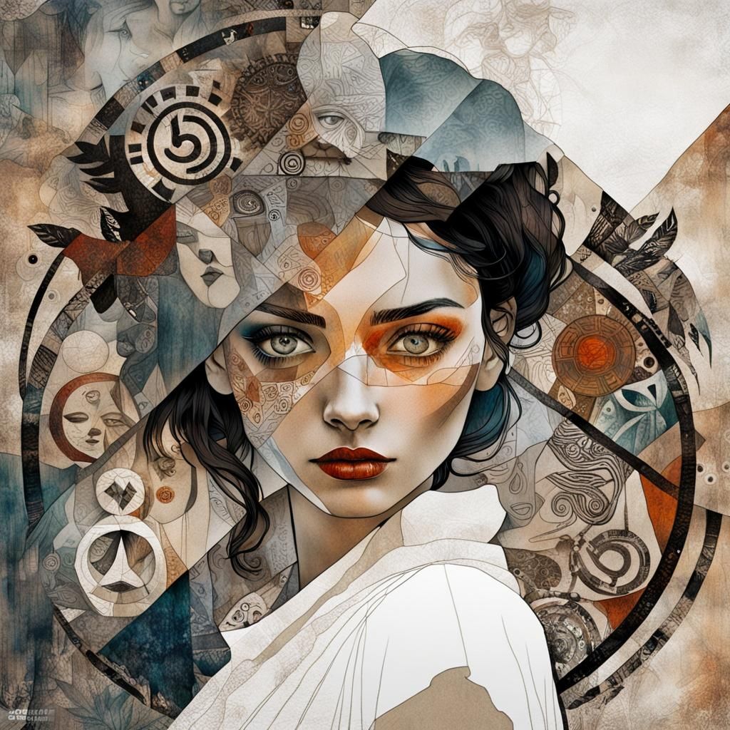 Sensual Slavic Goddess in Grunge, Ink, and Moonlit Layers