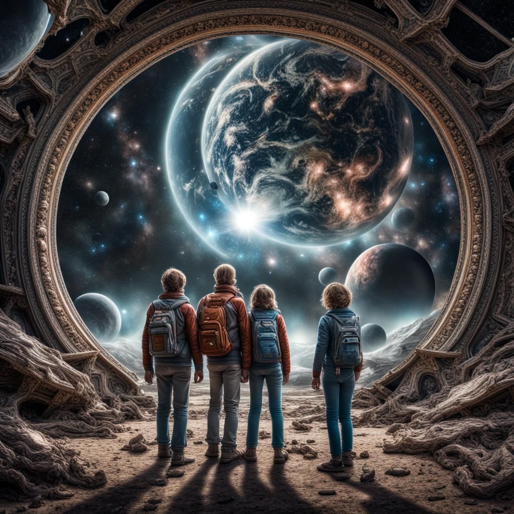 Hyperrealistic Space Family Jones Lost in Time