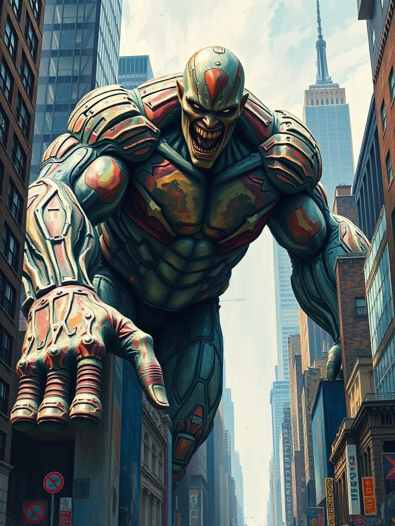 Colossal Titan Action Figure Dominates New York City