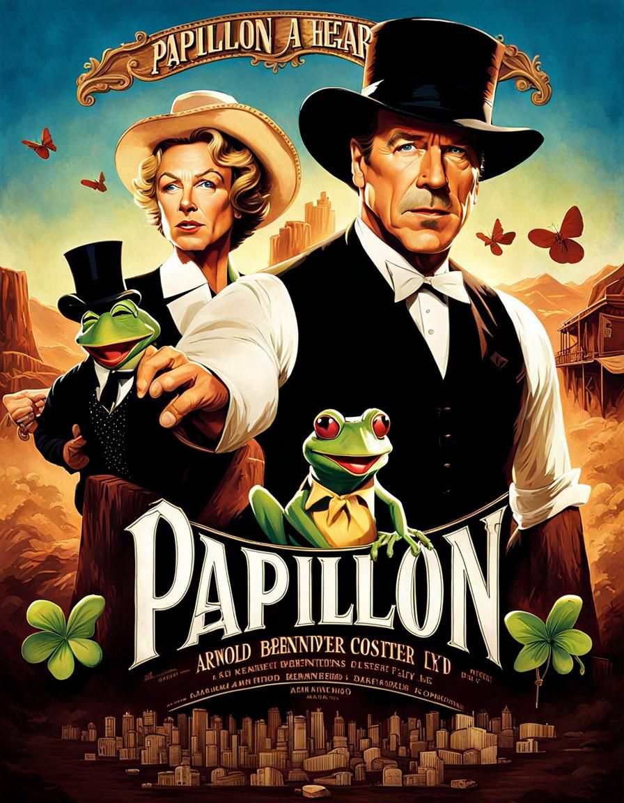 Kermit the Frog in Papillon: A Movie Poster