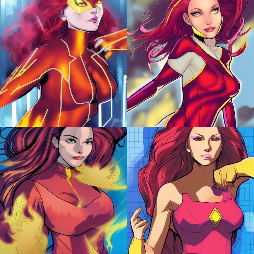 Jean Grey Dark Phoenix: Manga-Style Anime Portrait