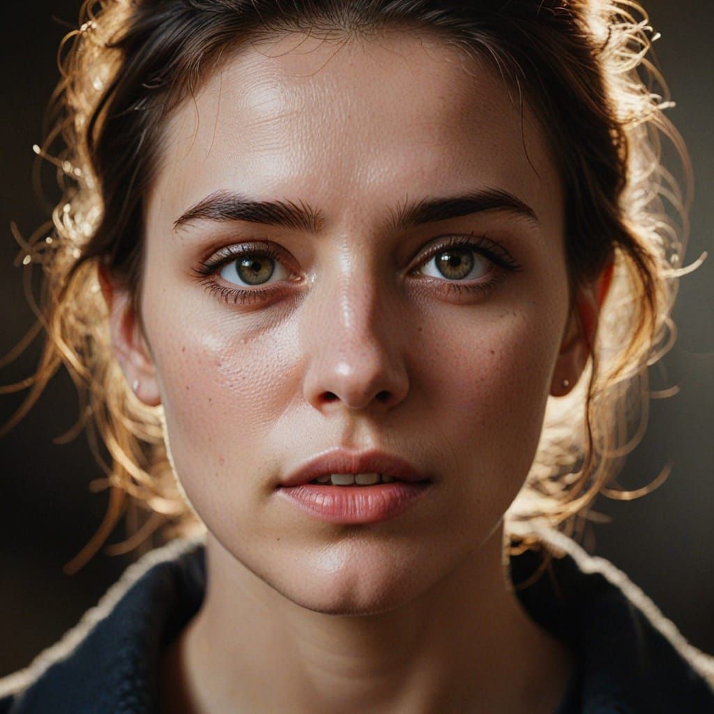 Ethereal Female Portrait in Moody, High-Contrast Lighting