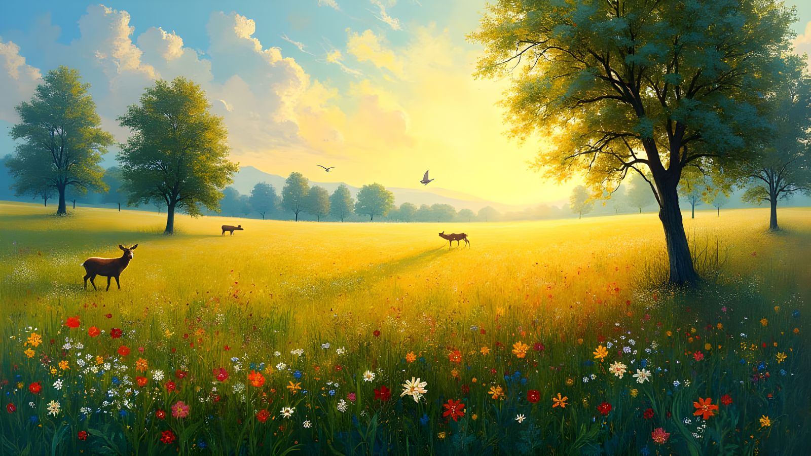 Spring Blooms in Vibrant Impressionist Colors