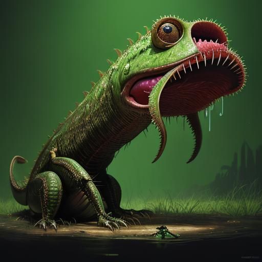 Giant Venus Flytrap Towers Over Dog in 4K