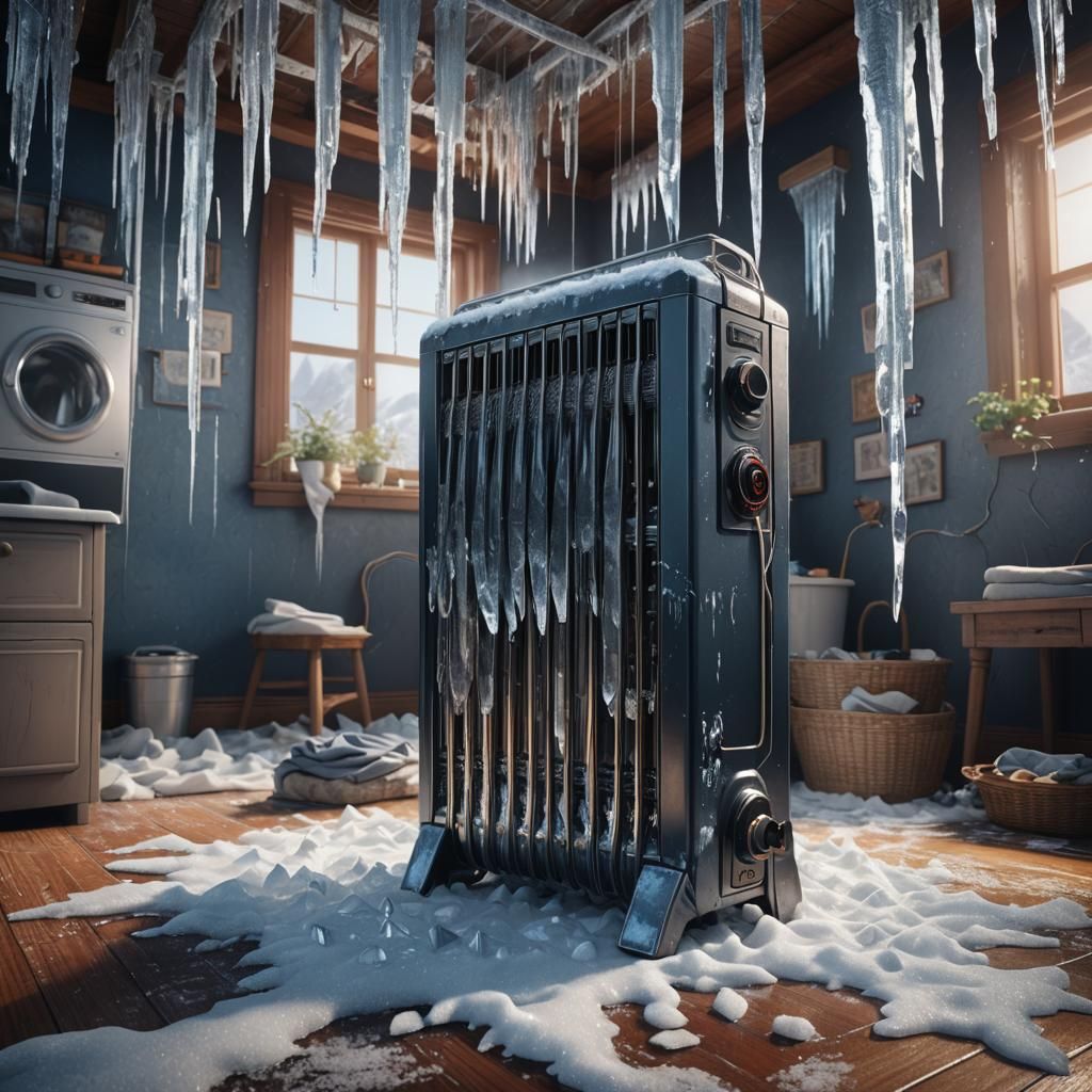 Icy Heater in a Fantasy Scene