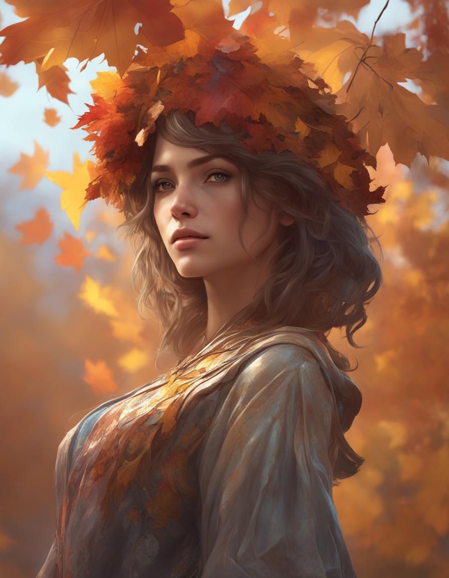Autumn Portrait in Art Nouveau Style