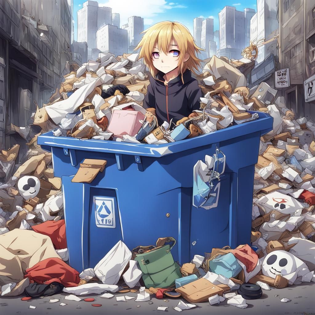 King of Trash: Anime-Style Digital Illustration