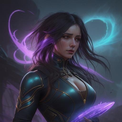 Half-Humanoid Tiger Gazing at Starry Sky, Digital Art