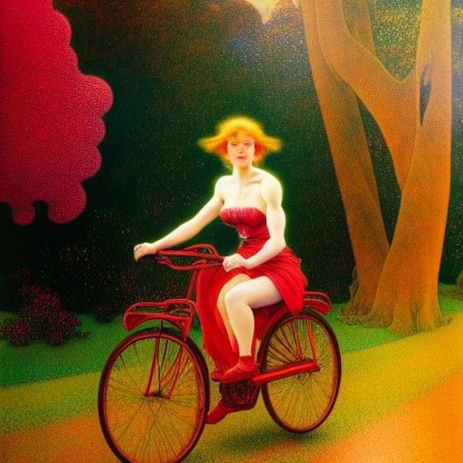 Sparkling Countryside Bike Ride in Art Nouveau Style