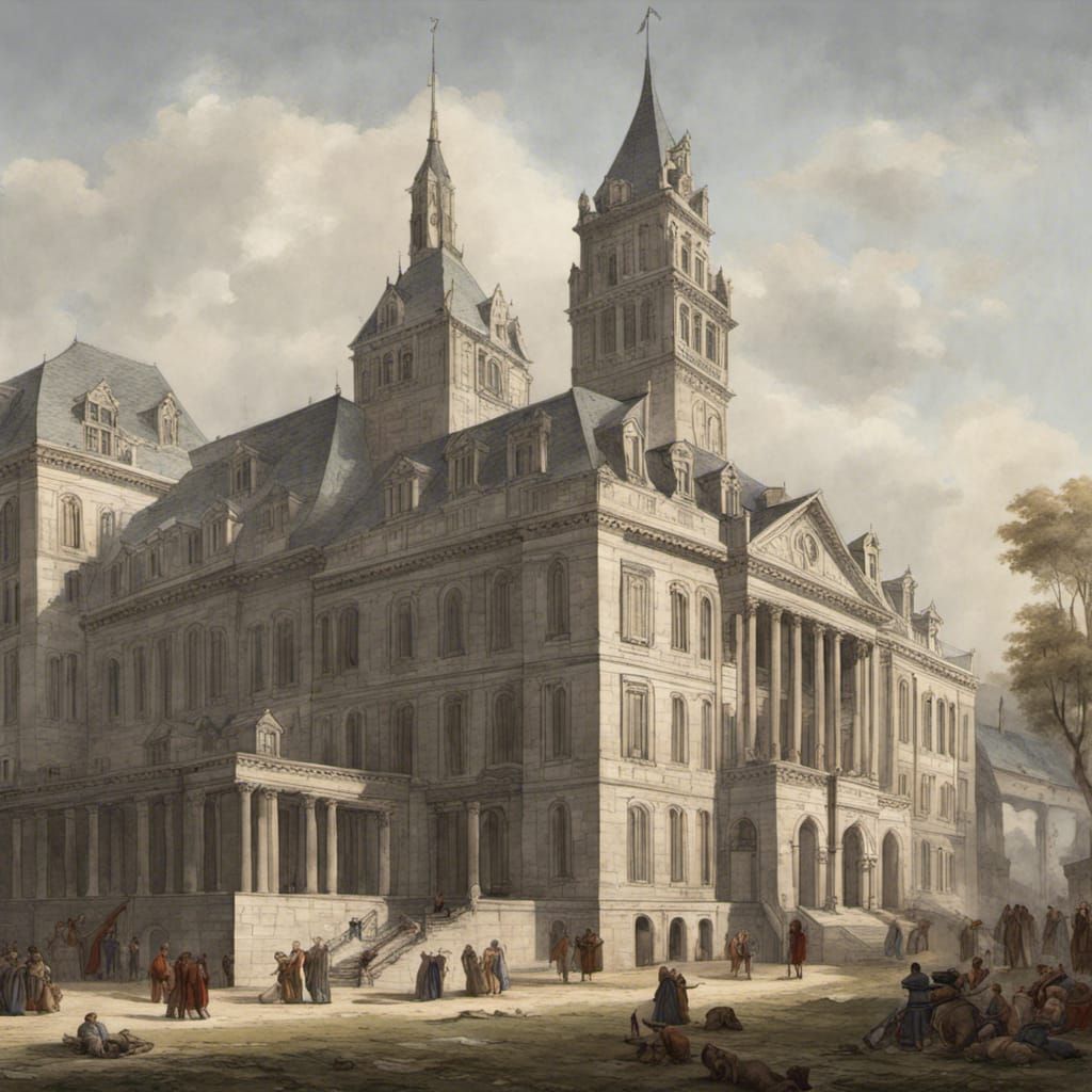 Medieval American Senate Building Exterior