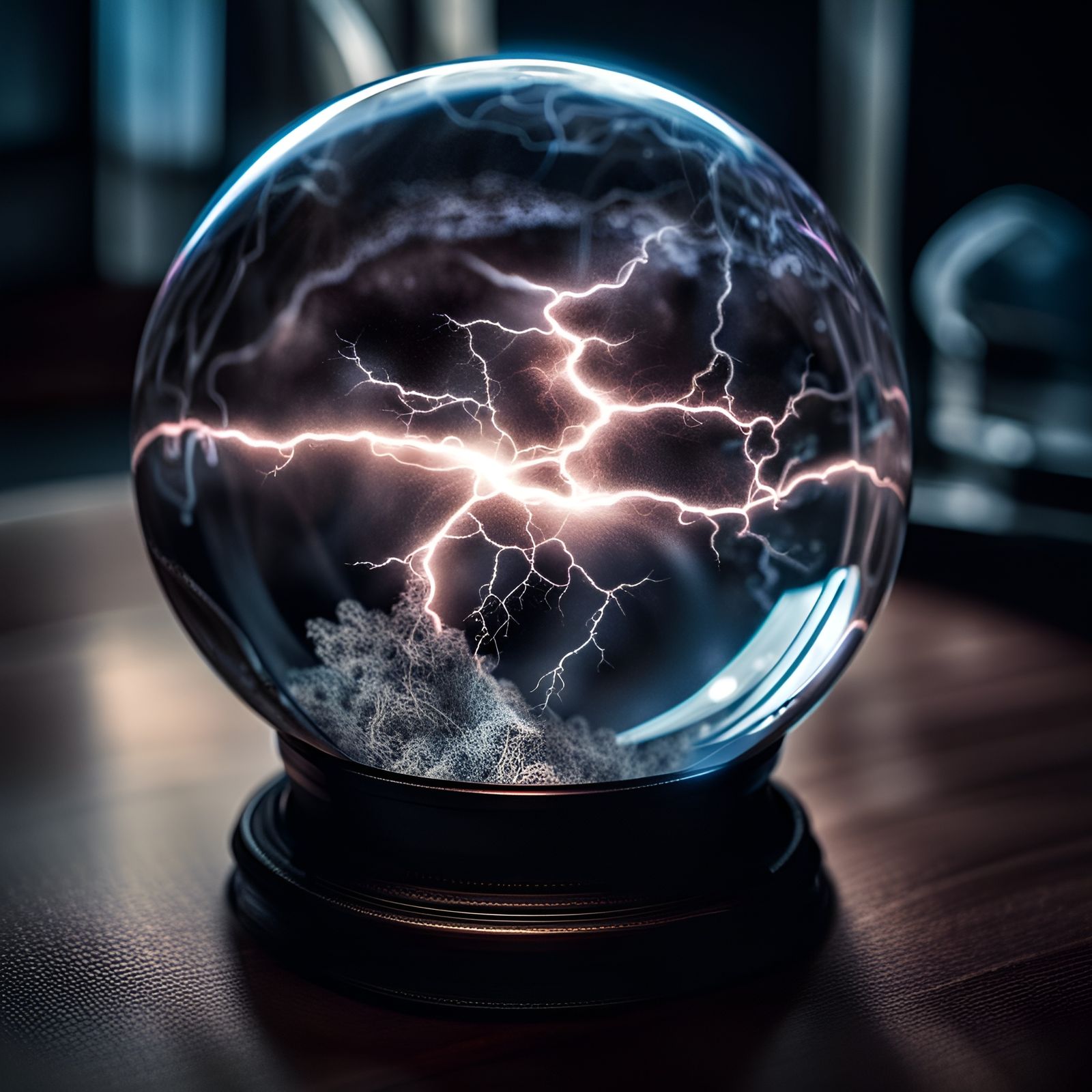 Lightning Captured Within a Crystalline Sphere