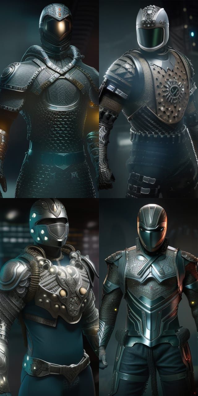 Nanosuit Warrior in Chainmail, Detailed Realistic Design