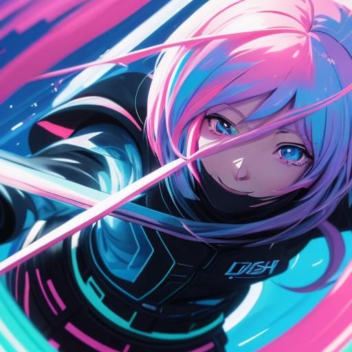 Anime Girl Surrounded by Speech Bubbles