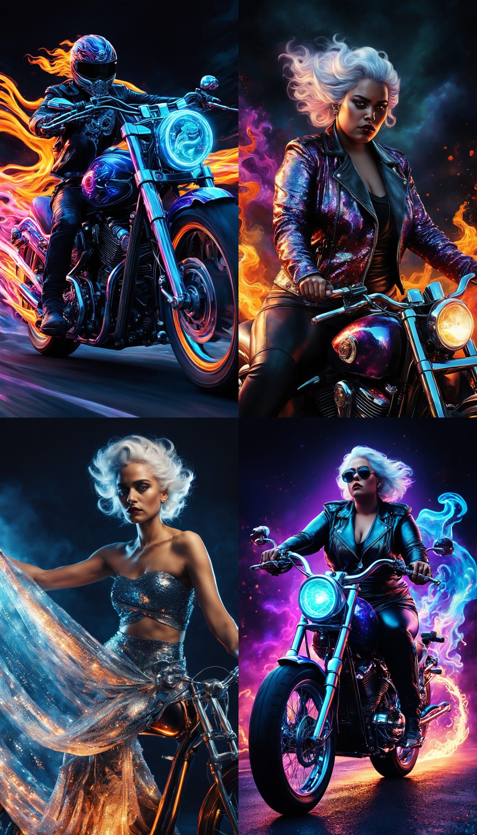 Plus Size Chubby Female Ghost Rider in Cosmic Saree