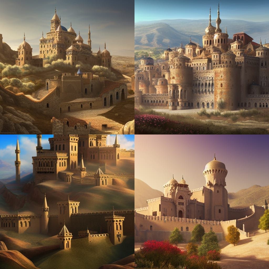 Moorish-Polish-Turkish Castle Architecture in Matte Painting