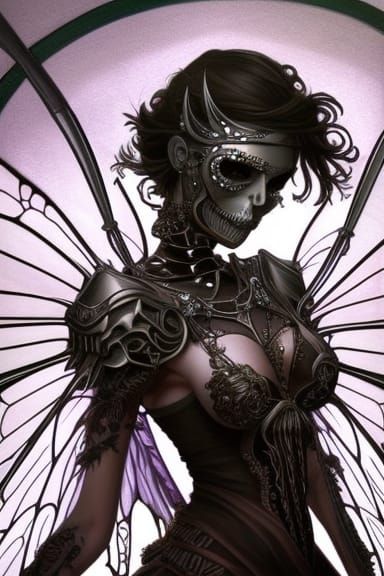 skeleton fairy; fantasy battle armor; dark fantasy