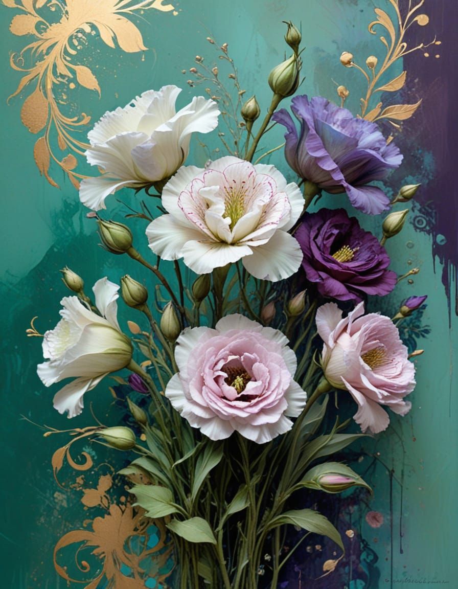 Surreal Floral Masterpiece in Art Nouveau Style