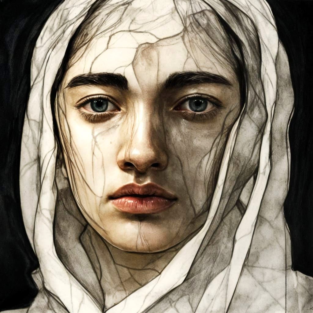 Ethereal Woman in Dreamy Landscape