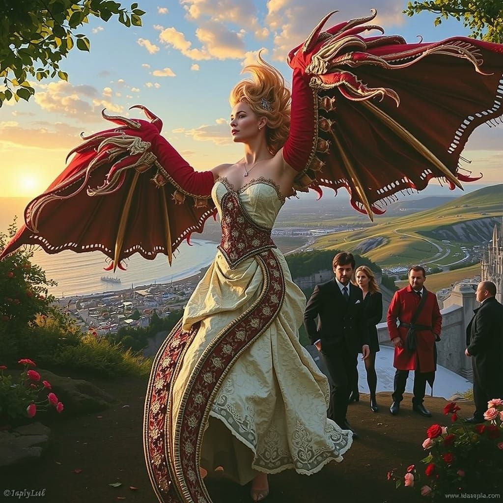 Vibrant Red Swirls and Twists