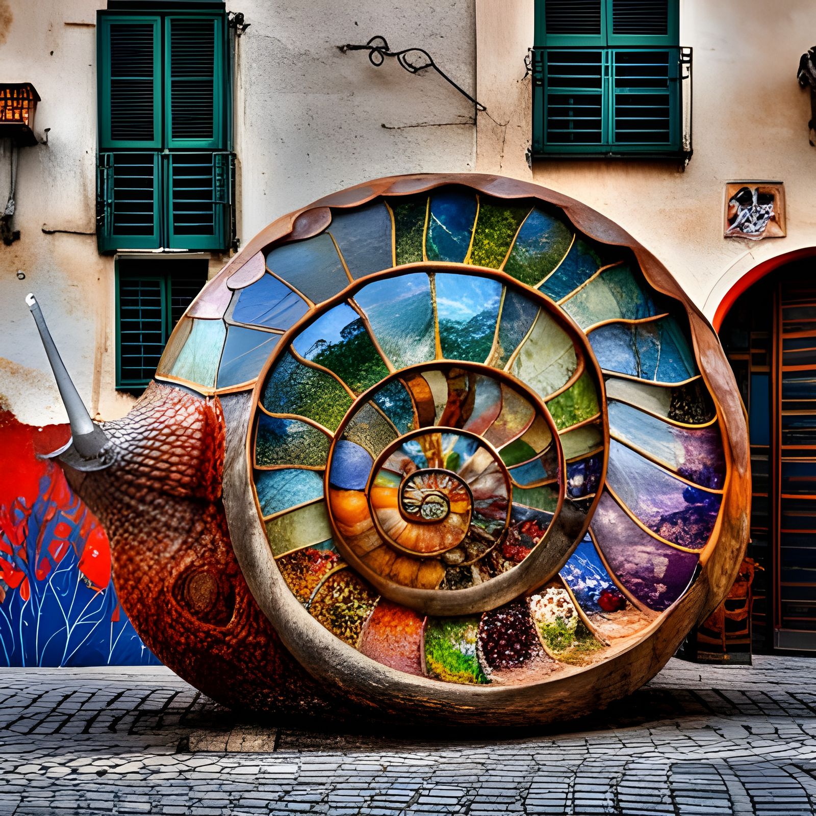 Street Snail in Barcelona (Homage to Antoni Gaudí)