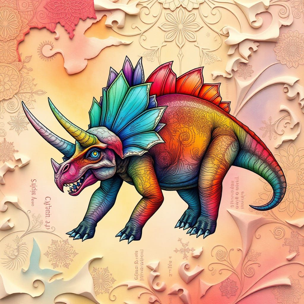 Rainbow fractal triceratops