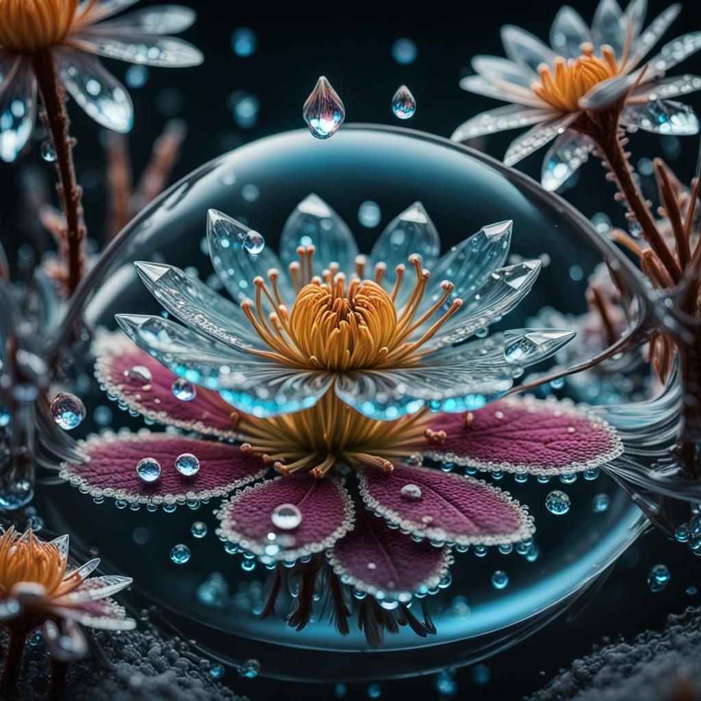 Bioluminescent Water Token with Diamond Droplet