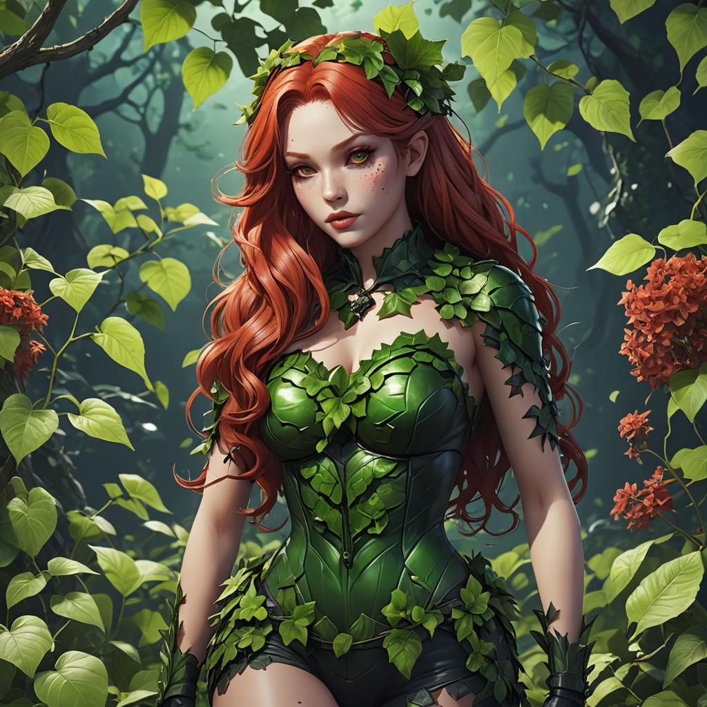 Poison Ivy in Detailed 3D Anime Art