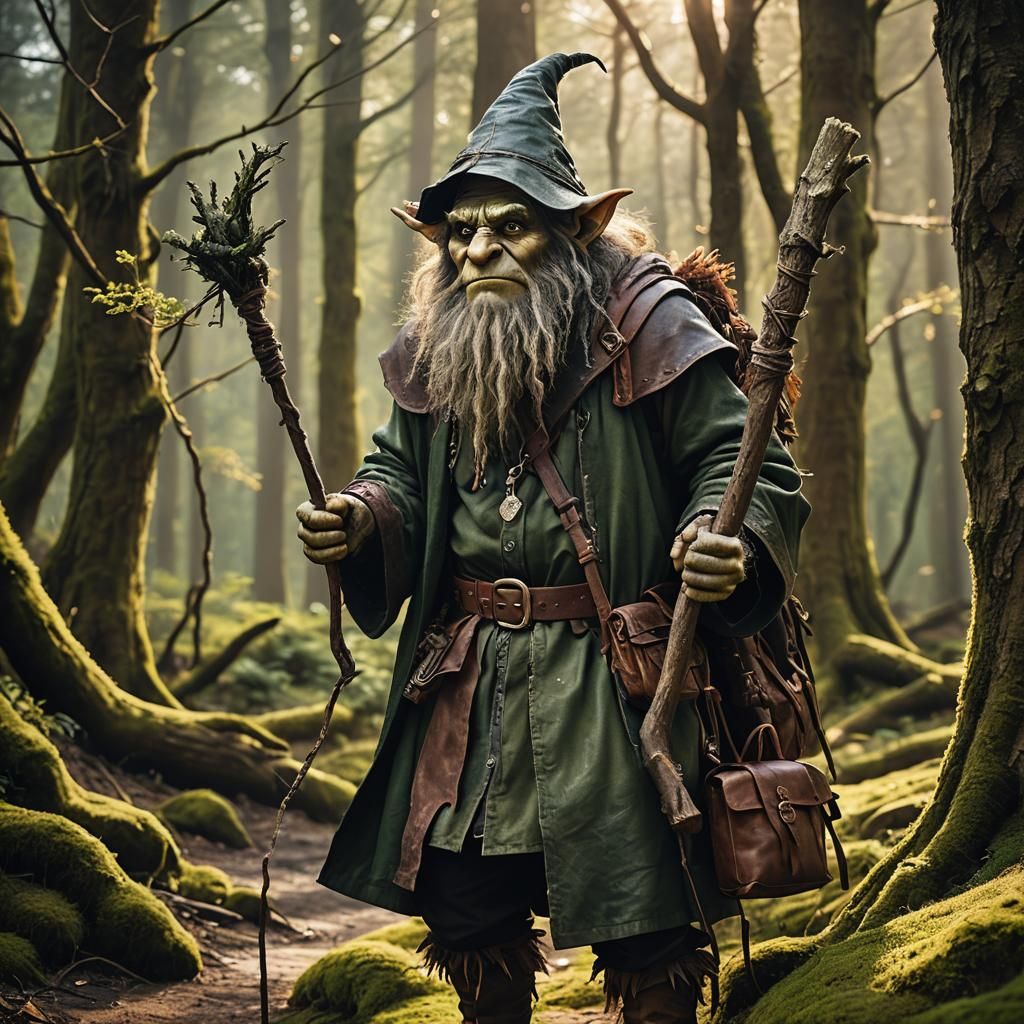 Troll Wizard's Adventure: A Digital Fantasy Photograph