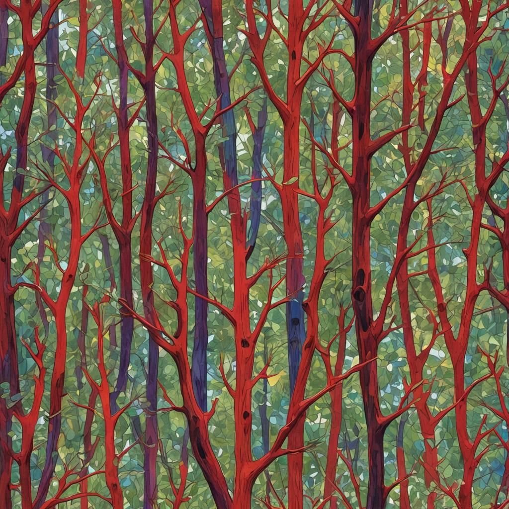 Joyful Redwood Tree with Dynamic Colors