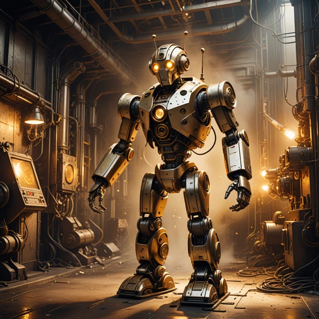 Retro futuristic service robot...