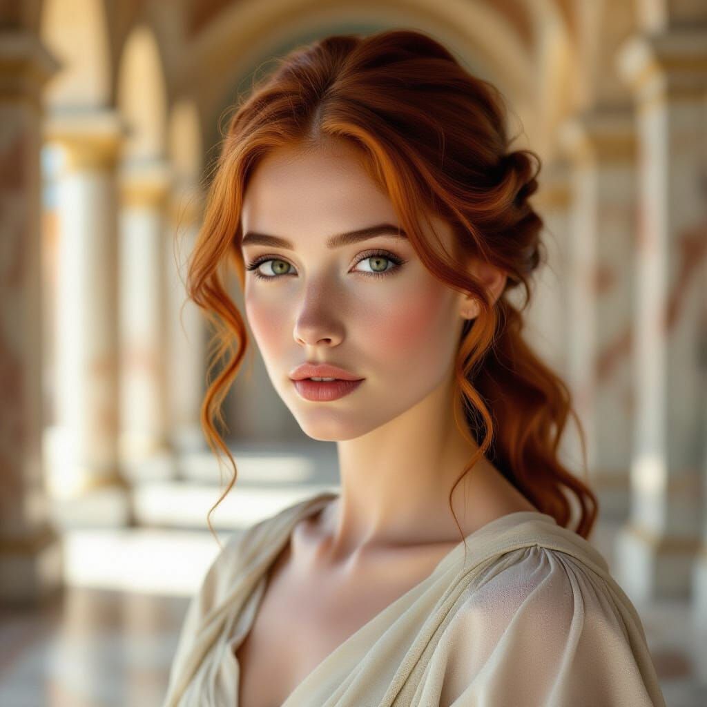 Renaissance Portrait of a Compassionate Red-Haired Woman