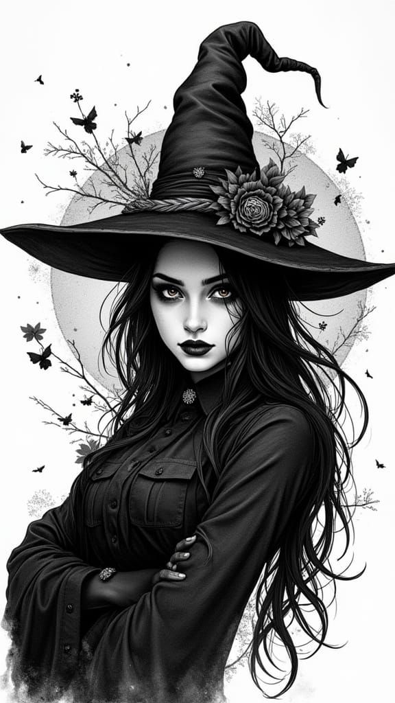 Enchanting Witch Casting a Spell