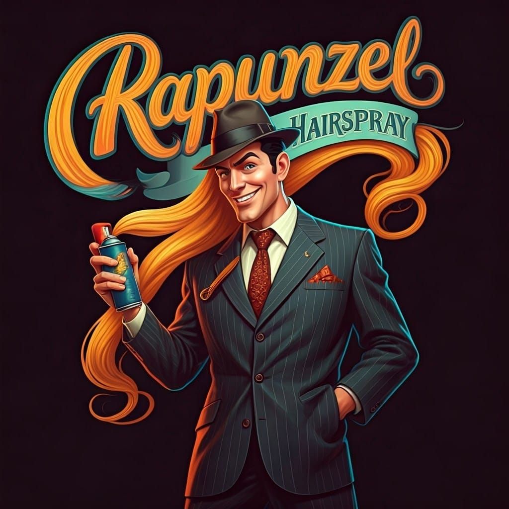 Charismatic Con Artist Under a Retro-Futuristic Hairspray Ba...