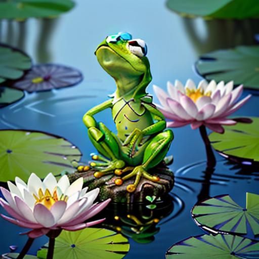 "Generate a charming digital artwork featuring a petite, hum...