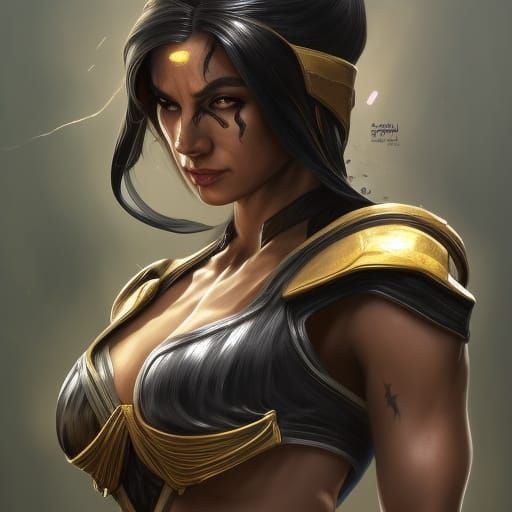 Sareena Mortal Kombat Portrait in Hyperdetailed Style