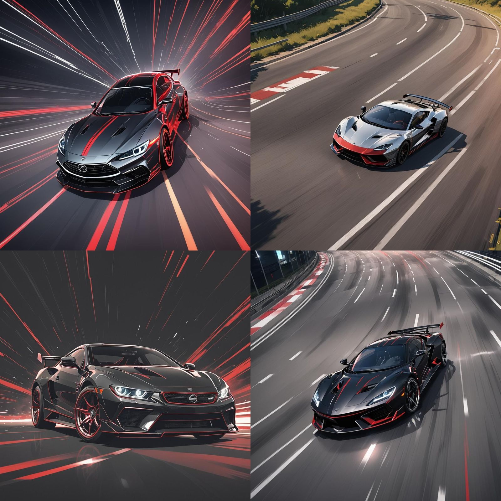 Dynamic Car Enthusiast T-Shirt Graphic in Anime Style