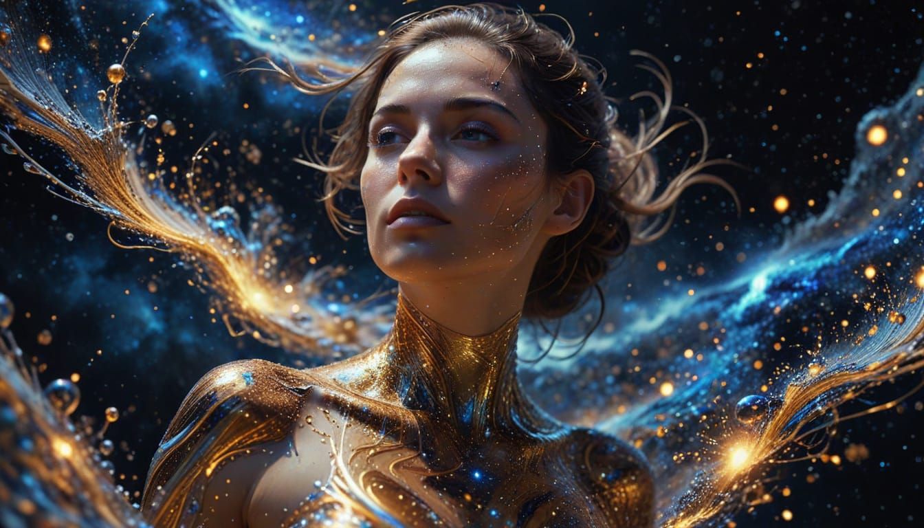 Neural Network Woman in Futuristic Dreamscape