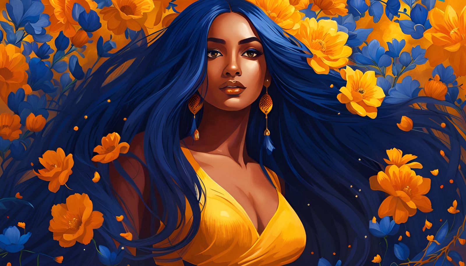 Stunning South Asian Girl Portrait with Floral Accents