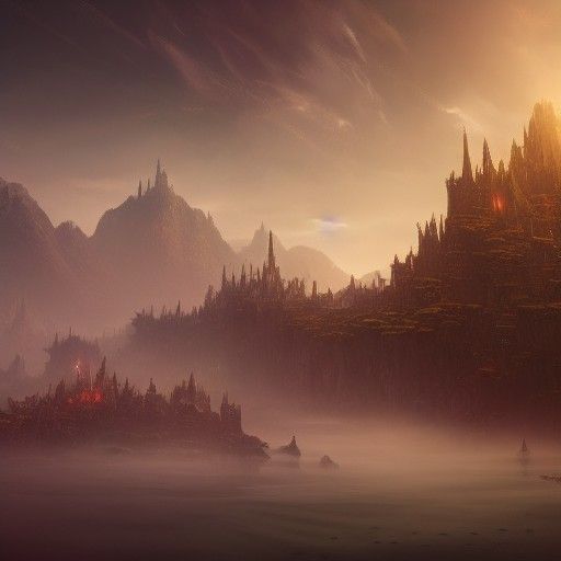 Dark Fantasy Matte Painting of Despair