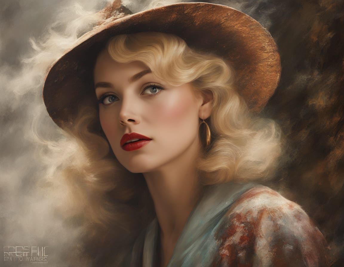 Ethereal Portrait in Impasto Chalk Art Style