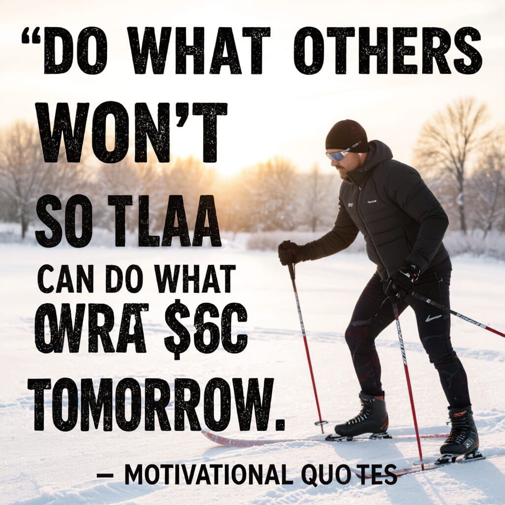 Athlete Training in Snowy Landscape at Dawn