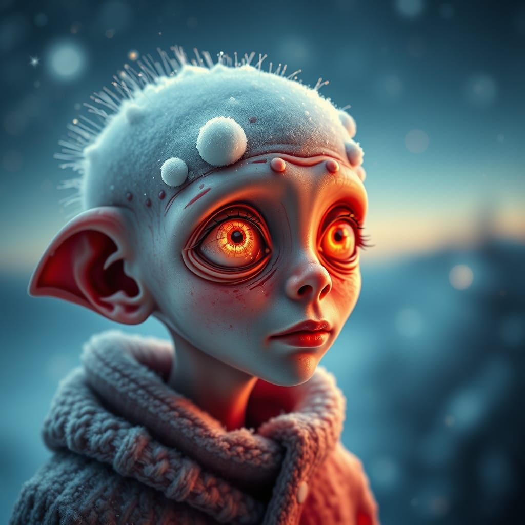 Surreal Portrait with Alien Feel and Light Bursts