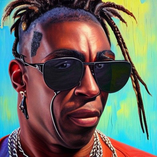 Hyperrealistic Oil Portrait with Cyberpunk Palette