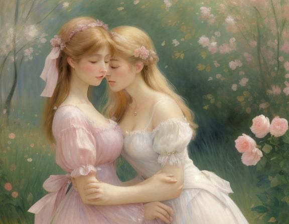 Impressionistic Fortune Teller in Dreamy Pink Hues