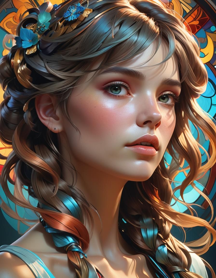 Intricate Portrait in Volumetric Lighting, 8K