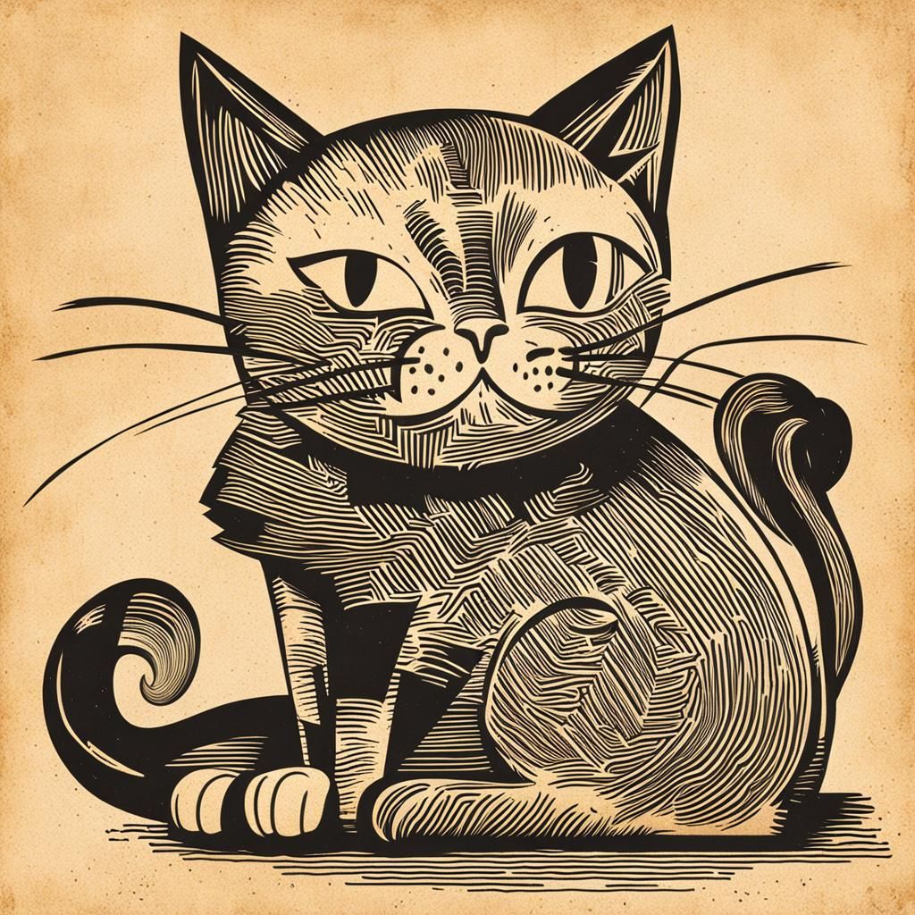 1930s Rubber Hose Cartoon Cat Illustration